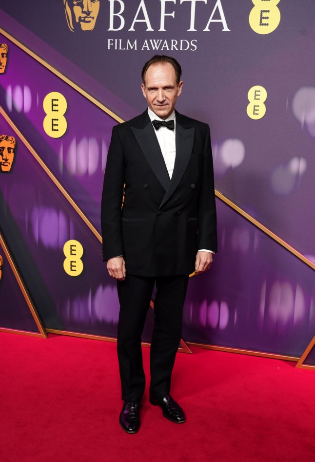 Ralph Fiennes attending the 78th British Academy Film Awards, at the Royal Festival Hall, Southbank Centre, London. Picture date: Sunday February 16, 2025. PA Photo. See PA story SHOWBIZ Bafta. Photo credit should read: Ian West/PA Wire. RESTRICTIONS: Use subject to restrictions. Editorial use only, no commercial use without prior consent from rights holder.