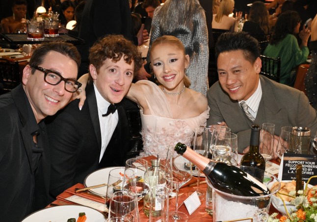Ethan Slater, Ariana Grande, Jon M. Chu at the 31st Screen Actors Guild Awards held at Shrine Auditorium and Expo Hall on February 23, 2025 in Los Angeles, California. (Photo by Michael Buckner/Variety via Getty Images)