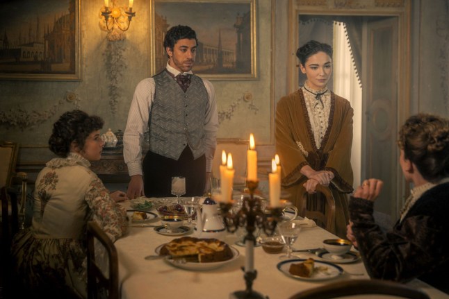 No Merchandising. Editorial Use Only. No Book Cover Usage. Mandatory Credit: Photo by Netflix/Everett/Shutterstock (14214757d) THE LAW ACCORDING TO LIDIA POET, (aka LIDIA POET), from left: Sinead Thornhill, Eduardo Scarpetta, Matilda De Angelis, (Season 1, ep. 101, Feb 15, 2023), photo: Lucia Iuorio / ?Netflix / Courtesy Everett Collection Everett Collection - 15 Feb 2023