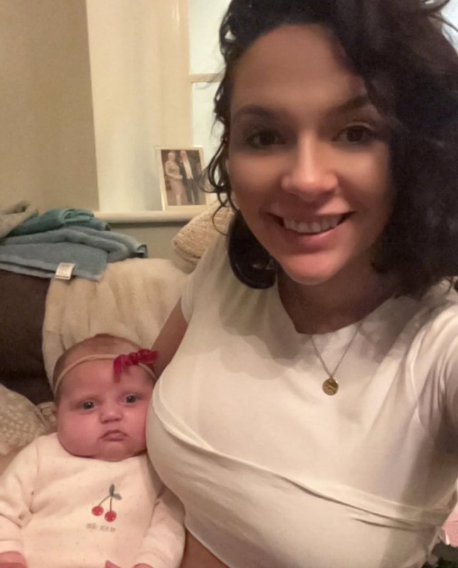Charlotte Chilton with her baby