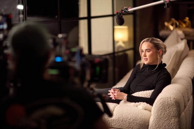 Molly-Mae Hague sitting talking to the camera for her reality show