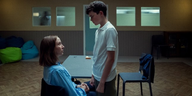 Adolescence. (L to R) Erin Doherty as Briony Ariston, Owen Cooper as Jamie Miller in Adolescence. Cr. Courtesy of Ben Blackall/Netflix ?? 2024