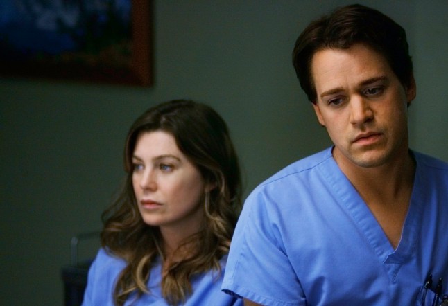 Dr George O'Malley and Meredith Grey in Grey's Anatomy