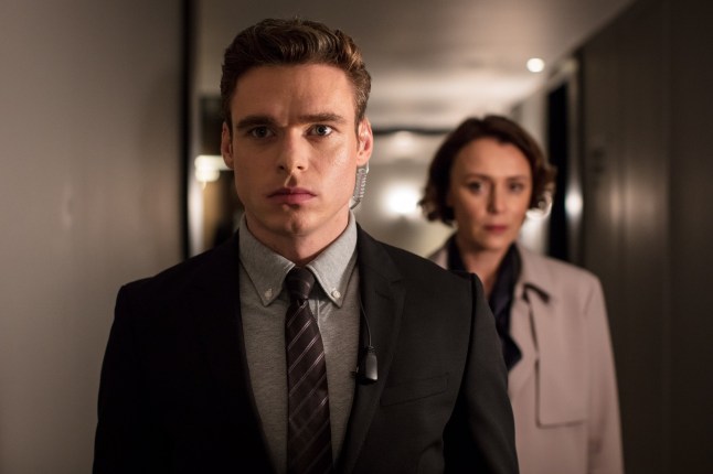 Television Programme: Bodyguard - David Budd (RICHARD MADDEN), Julia Montague (KEELEY HAWES) - (C) World Productions - Photographer: Sophie Mutevelian