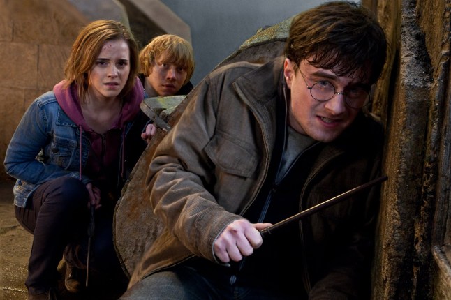 Film: Harry Potter and the Deathly Hallows Part 2 (2011), Starring Emma Watson, Rupert Grint and Daniel Radcliffe. In this film publicity image released by Warner Bros. Pictures, from left, Emma Watson, Rupert Grint and Daniel Radcliffe are shown in a scene from "Harry Potter and the Deathly Hallows: Part 2." (AP Photo/Warner Bros. Pictures, Jaap Buitendijk)