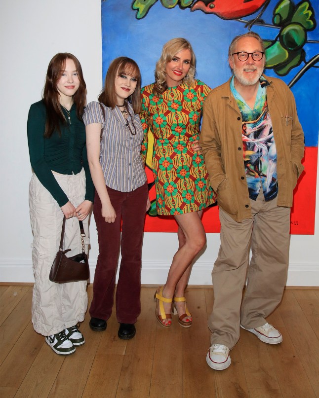 Vic Reeves and Nancy Sorrell with their children Beth and Nell